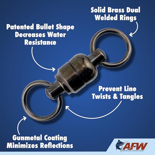 AFW Solid Brass Ball Bearing Swivels with Double Welded Rings, Size #4, 200 lb Test, Gunmetal Black, 50 pc by AFW - Image 3