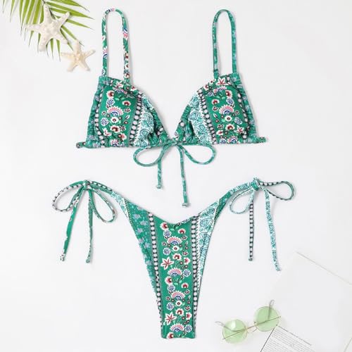 Maillot de bain femmes push up ensemble string brésilien café S - 2