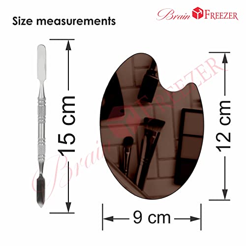 Image of Brain Freezer Shiny Makeup Palette With Stainless Steel Oval Shape Spatula, Rose Golden 100 g