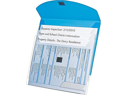 Oxford 4-Pocket Envelope Folder, 3-Hole Punched, Letter Size, Blue/Translucent #TOP1