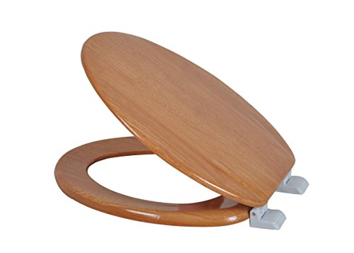 Dream Bath Heavy Duty Elongated Toilet Seat with non-slip seat and quick-attach easy install hardware, MDF Wooden