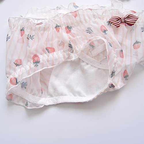 Joyralcos Japanese Strawberry Print Bikini Panties 2 Pack Briefs Cosplay Anime Underwear (3 Pack Transparent Style) #TOP6