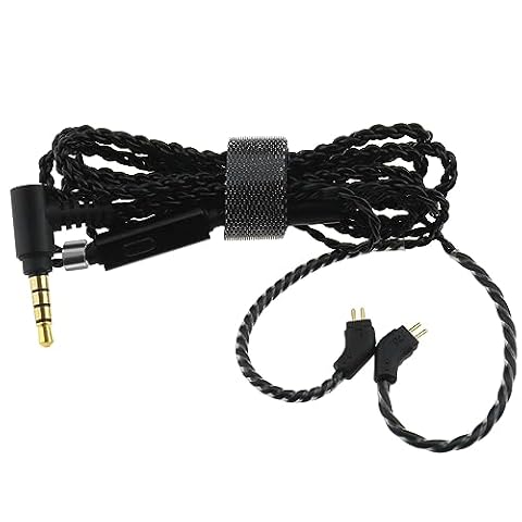 EMSea Odłączany podwójny PIN posrebrzana miedź beztlenowa OFC kabel do słuchawek dousznych z mikrofonem pozłacany wtyczka 3,5 mm 0,78 mm 2-pinowe złącze słuchawki douszne kabel modernizacyjny 1,2 m