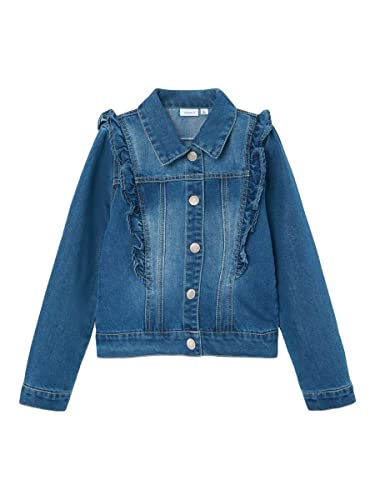 NAME IT Mädchen Nkffrill Dnm Jacket 2211-sr Noos, Medium Blue Denim, 134