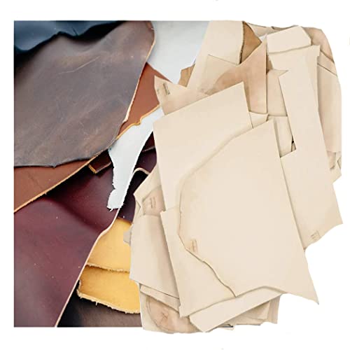 Elw 5-10 Oz (2-4Mm) Thickness, 2 Lb Vegetable Tanned Leather Scraps, Mixed Earth Tone, Cowhide Remnants Full Grain Leather For Tooling, Holsters, Knife Sheath, Carving, Embossing, Stamping #TOP1