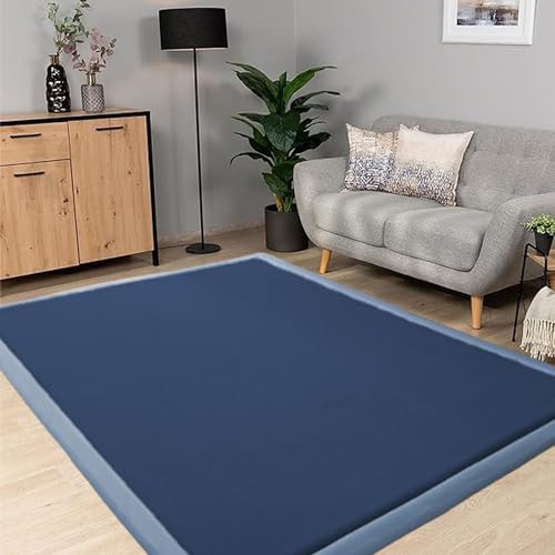 Tapis lavable grand format bleu foncé envers antidérapant