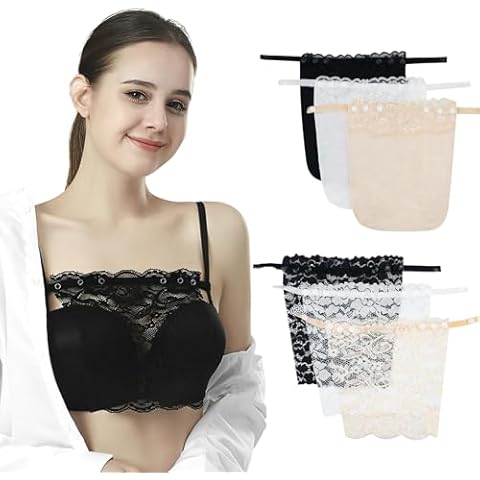 6 Pieces Lace Clip-on Mock Camisole Bra Inserts Cover