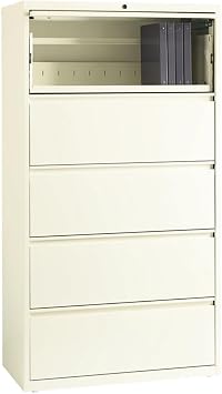 Commercial 5-Drawer Lateral File with Full Width Pull, 36-Inch Wide - Cloud