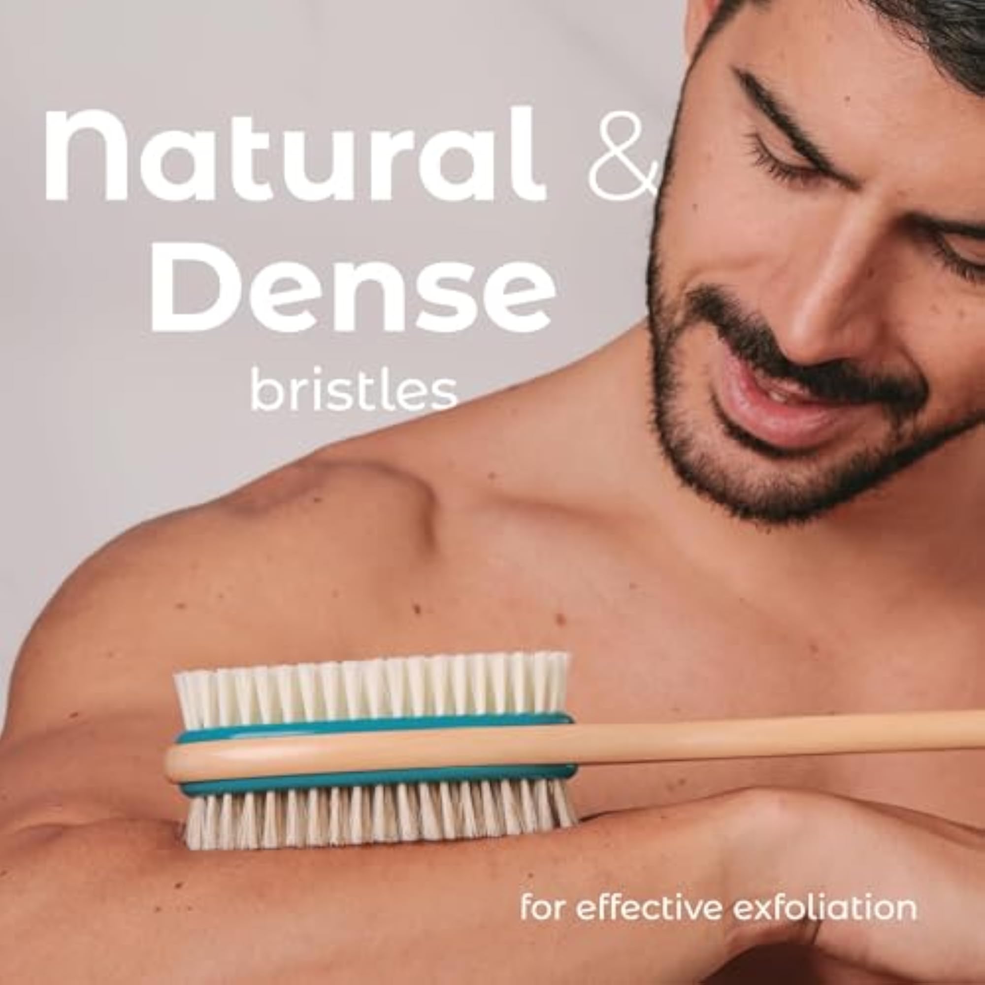 Dual-Sided Long Handle Bath Shower Brush, Exfoliator