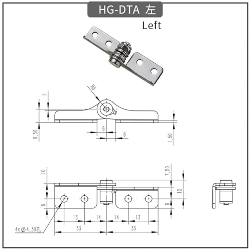 Charnière amortissement réglable évite chute capot inox arrêt angle gauche - 4