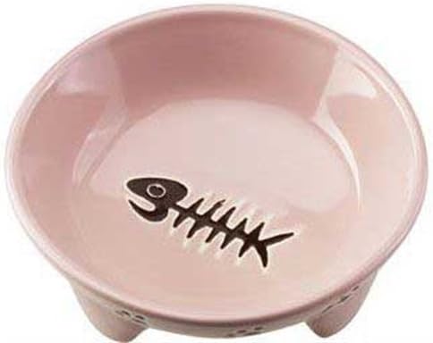 Ethical Pet Footed Dish Pink Cat 5-Inch Pet Dish