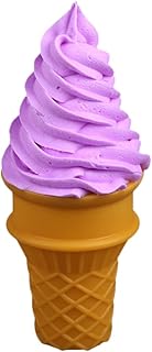 Zerodeko Fake Ice Cream, Plastic Ice Cream Model Ice Cream Cone Model Toy Simulation Food Fake Food Decorations Summer Photography Props for Home Shop (Purple)