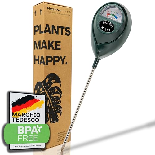Misuratore Umidità Terreno per Piante – Sensore Professionale di Umidità, Indicatore di Irrigazione, Accessori per Giardinaggio, Agricoltura, Casa, Idrocoltura, Vasi, Terriccio, Umido, Tester