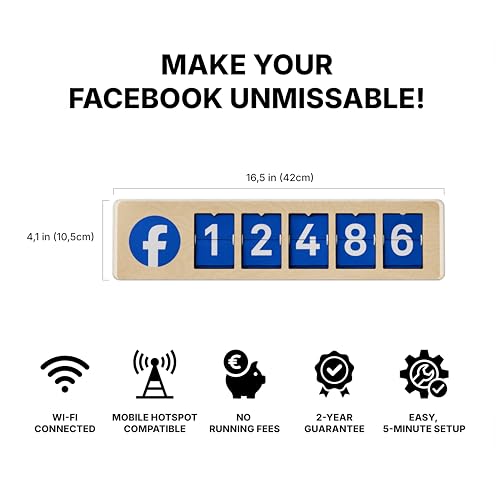 Smiirl - Instagram Follower Counter - Physical Device Connected to Your Business Social Networks in Real Time - Interactive Display - Awareness and Loyalty Booster - Wi-Fi & Hotspot (Blue, 5 Digits)