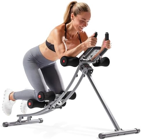 Sunny Health & Fitness Waist Trainer Ab Roller with Elbow Support...