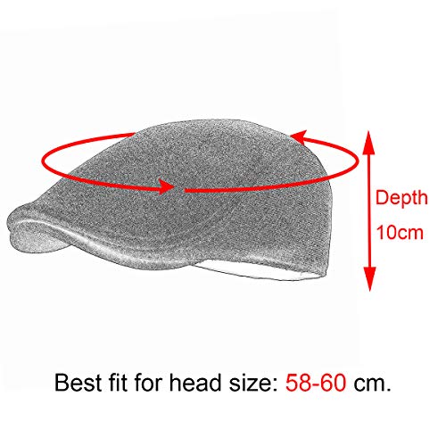 Feinion Men Cotton Newsboy Cap Soft Fit Cabbie Hat (Navy Blue) #TOP4