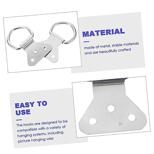 Image of 10pcs Hooks for Hanging Artwork Picture Frame Hangers Easy Install Wall Mounting Hardware for Gallery Display and Home Decor