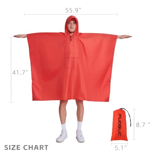 Image of Hooded Waterproof Raincoat, Unisex Outdoor Hiking Camping Mat and Small Tent