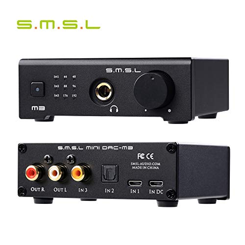 Tomshin Amplificador de fone de ouvido SMSL M3 HiFi USB DAC AMP Amplificador de fone de ouvido coaxi