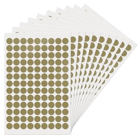 YIKIADA 1170 sztuk złotych okrągłych naklejek punktowych, 13 mm, samoprzylepne, wodoodporne, samoprzylepne punkty samoprzylepne, małe etykiety z kodami kolorystycznymi