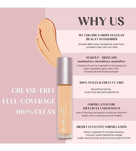 Image of House Of Makeup Matte Concealer for Dark Circles, Pigmentation | Non-Crease, Non-Cakey | Long Wear, Waterproof, Sweat-proof | Full Coverage Concealer for Oily Skin | For Face Makeup | 6 ML (MD01 - Medium to Deep Skin Tone)