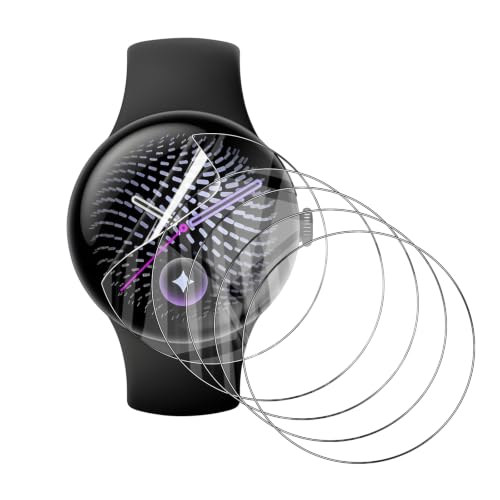 AOKUMA �Ή� Google Pixel 5 45mm �t�B�����y5���Z�b�g�z�Ή�Pixel Watch 5�ی�t�B���� ��ʕی�t�B���� 3D�Ȗ� �J�o�[ 24���Ԏ����C���Z�p �Ռ��z�� �����ߗ� �����x�^�b�` �w��h�~ ������ �a���� �C�A�[�� �\