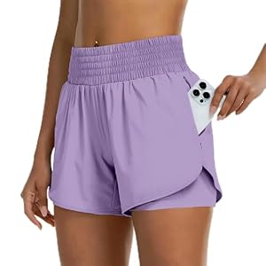 GEVECORI 2 in 1 Laufshorts Damen - Kurze Sporthose mit 2 Taschen