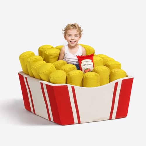 Daneey Large Bean Bag Chairs for Teens/Kids with Filling, Oversized Bean Bag Couch, Fries Shaped Lazy Floor Sofa Chair for Reading & Relaxing, Chair with Filler
