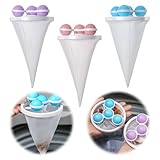 3PCS Floating Hair Filtering Mesh Removal,Pet Lint Removers Reusable Washing Machine Hair Filter Cleaning Mesh Bag,Lint Catcher for Washing Machine Wool Device Pet Dog Cat Hair Remover (Colorful)