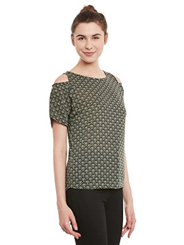 Image of Miss Chase Women's Floral Printed Cold Shoulder Relaxed Fit Top