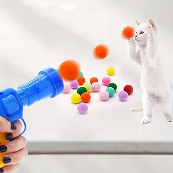 Evcil Hayvan Tabancal  Hareketli 20 Pelu  Toplu Top Atan Kedi Oyunca