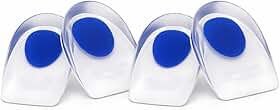Kit 2 Pares Palmilha Calcanheira De Gel Silicone Ortopédica Protetor De Calcanhar Fascite Plantar e Esporão Absorção de Impacto