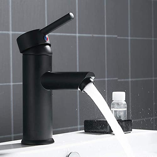 Mitigeur monocommande en laiton noir pour lavabo de salle de bain et cuisine moderne