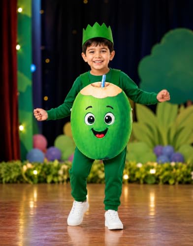 Image of Raj Costume Kids Fruit & Vegetable Fancy Dress Costume | Soft Felt Fruit and Vegetable Cutout Costume for Boys & Girls | School Annual Function