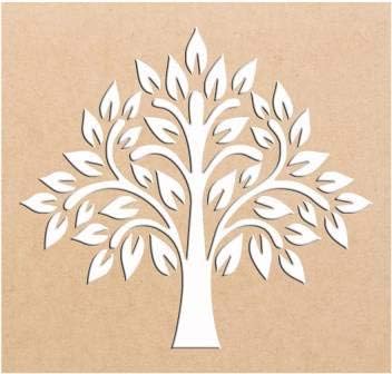 Wooden Diwali Rangoli Stencil Tree Design Home Office Festival Floor Decoration Durable (8 X 8 INCH) by Indian Collectible