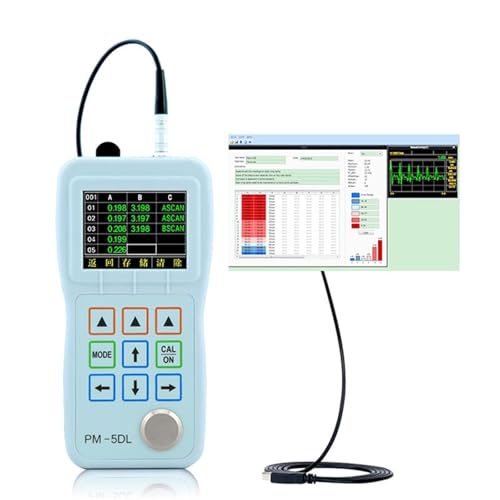Paint Thickness Gauge, PM5DL Ultrasonic Thickness Gauge Provides High-Speed Measurements for On-site Inspection, Handheld Thickness Tester miniatura 5