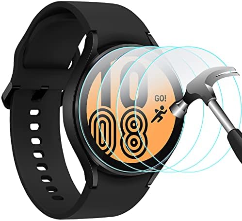 CAVN 4-Packs Screen Protector Compatible with Samsung Galaxy Watch 5 44mm/ Galaxy Watch 4 44mm Screen Protector (not for 40mm), Tempered Glass Screen Protection Cover Saver for Galaxy Watch 5 44mm