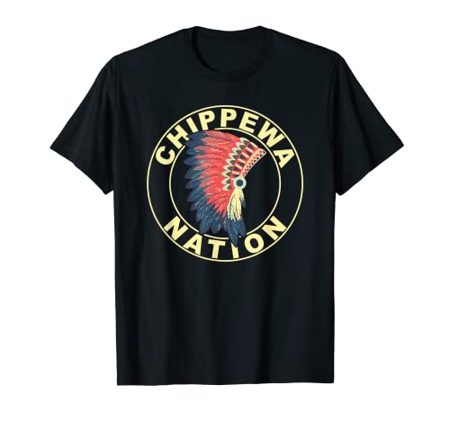 Chippewa Nation Native American Copricapo Chippewa Tribe Maglietta