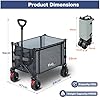 COMLAX FIELD Chariot à main pliable avec grandes roues tout-terrain, 120 L, 100 kg, chariot pliable avec freins, chariot de plage pour plage, jardin, camping, shopping, gris