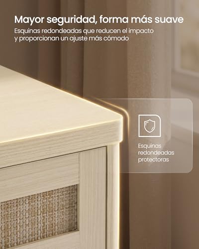 Aparador de cocina con puertas efecto ratán y estante ajustable ELLAN 5