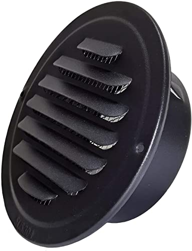 BZIHIZO Grille d'aération Ventilation Noir 150mm - Avec moustiquaire - En acier inoxydable 304 (6 Inch)