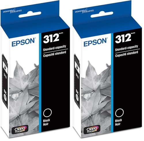 Image of Epson T312 Claria Photo HD -Ink Standard Capacity Photo Black -Cartridge (T312120-S) for Select Expression Photo Printers (Pack of 2)