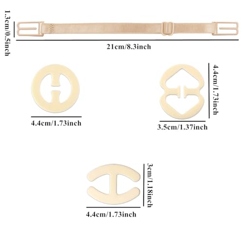 12 Pieces Bra Strap Clips for Back Adjustable Anti-Slip Bra Strap Clips Back Conceal Buckles for Bra Accessories4