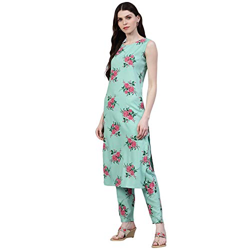 Image of Stylum Women's Printed Rayon Straight Kurta Pant Dupatta Set