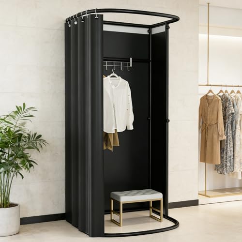 LXSEHN Umkleidekabine Freistehend, U-Form Bewegung Spur Umkleideraum,...