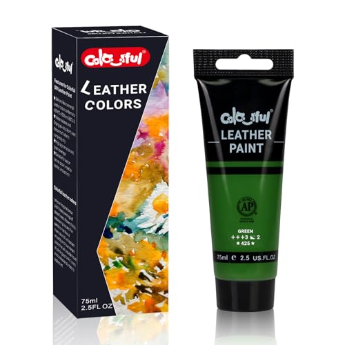 Colorful Leather Paint 2.5oz Green for Shoe Painting & Leather Projects