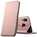 Produktbild Conie EF52765 Electroplated Flip Case Kompatibel mit Samsung Galaxy M20, PU Leder Hülle Flip Wallet Cover Kartenfächer Standfunktion Magnetisch für Galaxy M20 Etui Rosegold