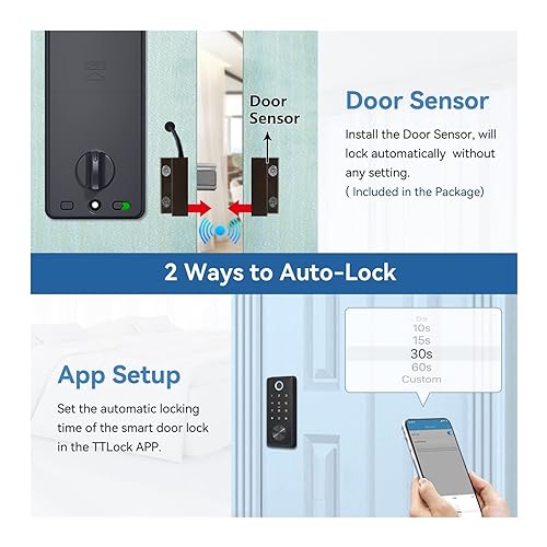 Serrure connectée TTLock noire pour sécuriser votre entrée de maison - 4