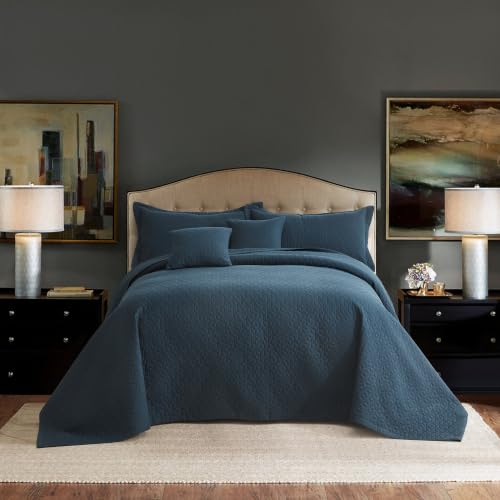 Blythease Oversized Queen Bedspreads, Geometric Diamond, Navy
