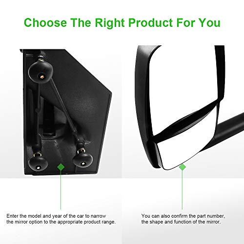 Scitoo Door Mirror Driver Side Fit For Chevy For Gmc Exterior Accessories Mirror 2003-2011 For Chevy For Gmc Express Savana Van 1500/2500/3500/4500 With Manual Controlling #TOP4